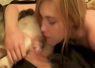 Blonde zoophile in a hot homemade zoo porn video
