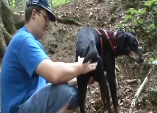zoo sex scene showing a hot dog fucking this slut