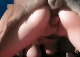 dog cock gets stuck in her cunt and she loves it