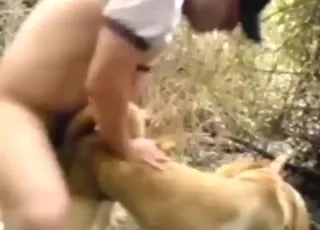 zoophile is getting his asshole stretched out by a dog