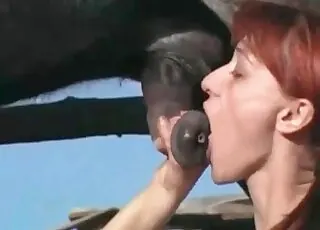 Redhead slut is all about that kinky animal sex